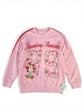 🆕 Hybrid Apparel Strawberry Shortcake Pink Crewneck Sweatshirt Women's XS